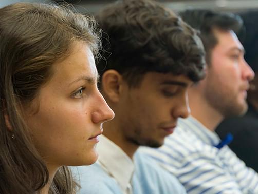 Students listening to a lecture