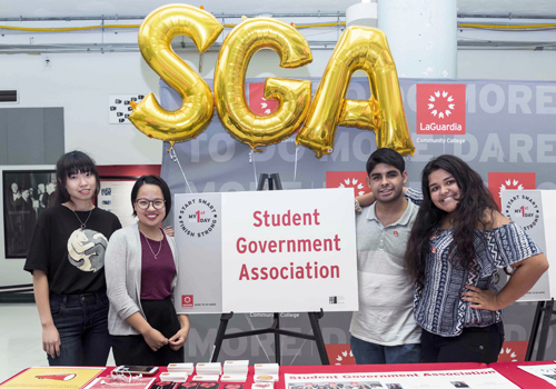 SGA Students in the atrium